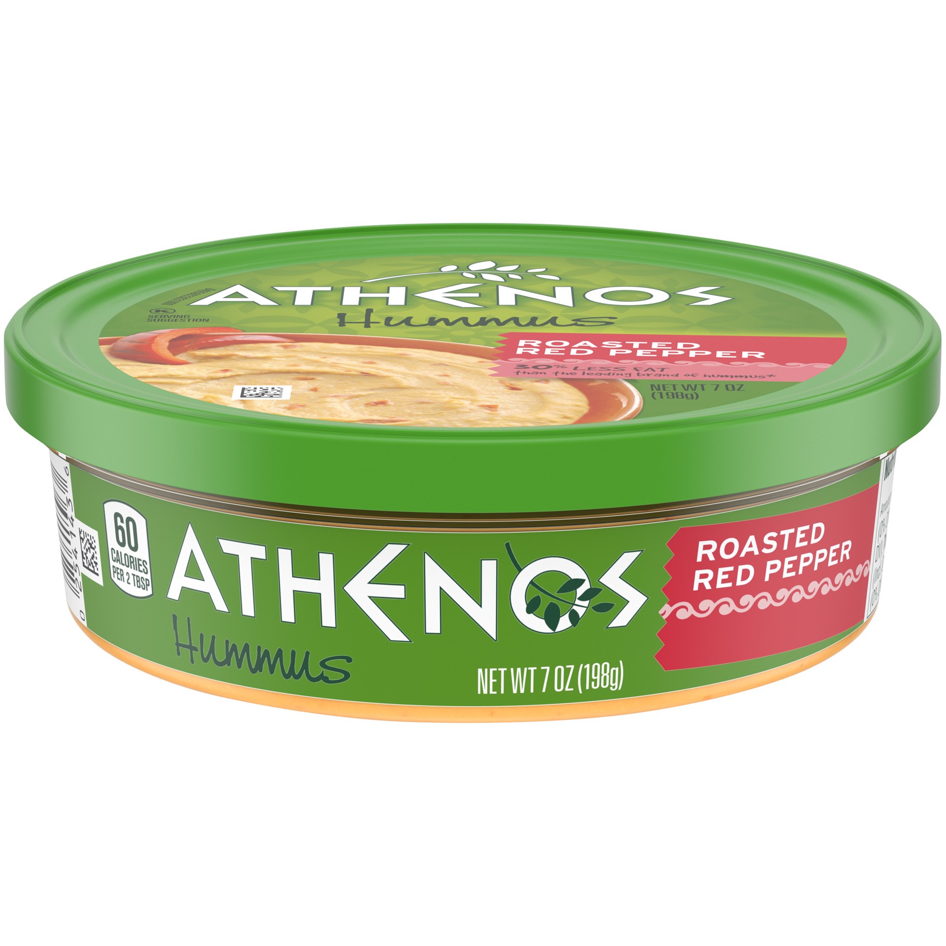 slide 1 of 9, Athenos Roasted Red Pepper Hummus, 7 oz Tub, 7 oz