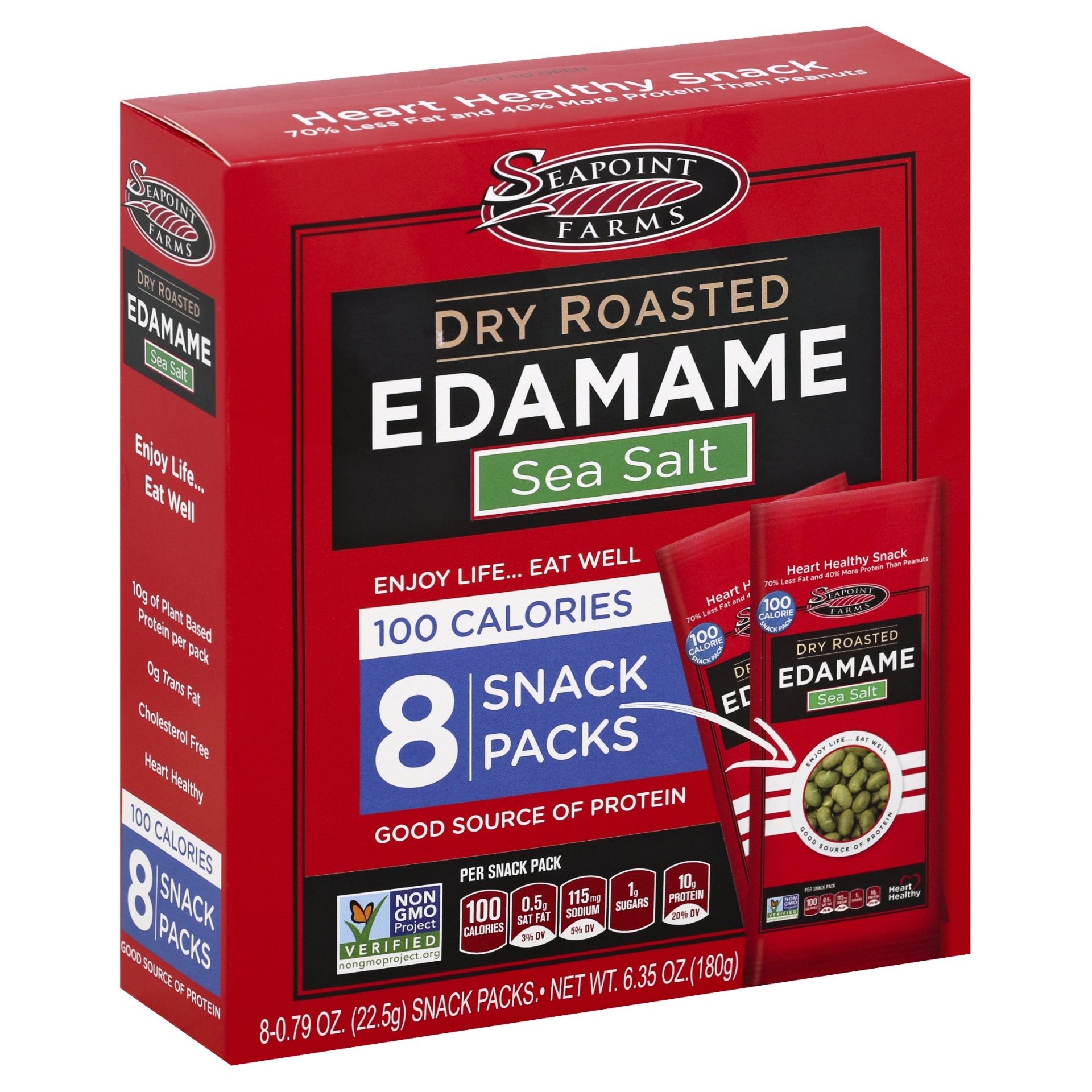 slide 1 of 4, Seapoint Farms Dry Roasted Light Salt Edamame, 8 ct