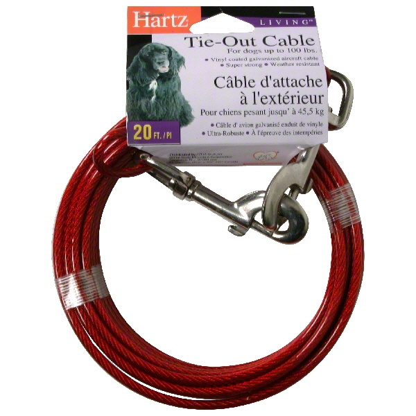 slide 1 of 1, Hartz Dog Tie Out Cable, 100 lb