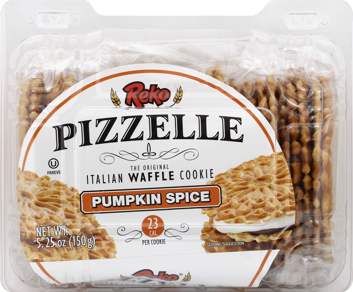 slide 4 of 4, Reko Pizzelle Cookies Italian Waffle Pumpkin Spice, 5.25 oz