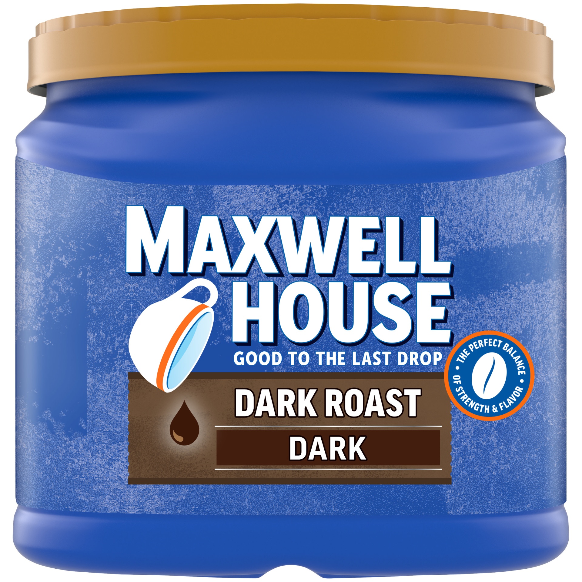 slide 1 of 2, Maxwell House Dark Roast Dark Ground Coffee ister, 24.5 oz