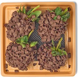 H-E-B Bakery Gourmet Chocolate-Dipped Strawberries - Dark Chocolate Curls