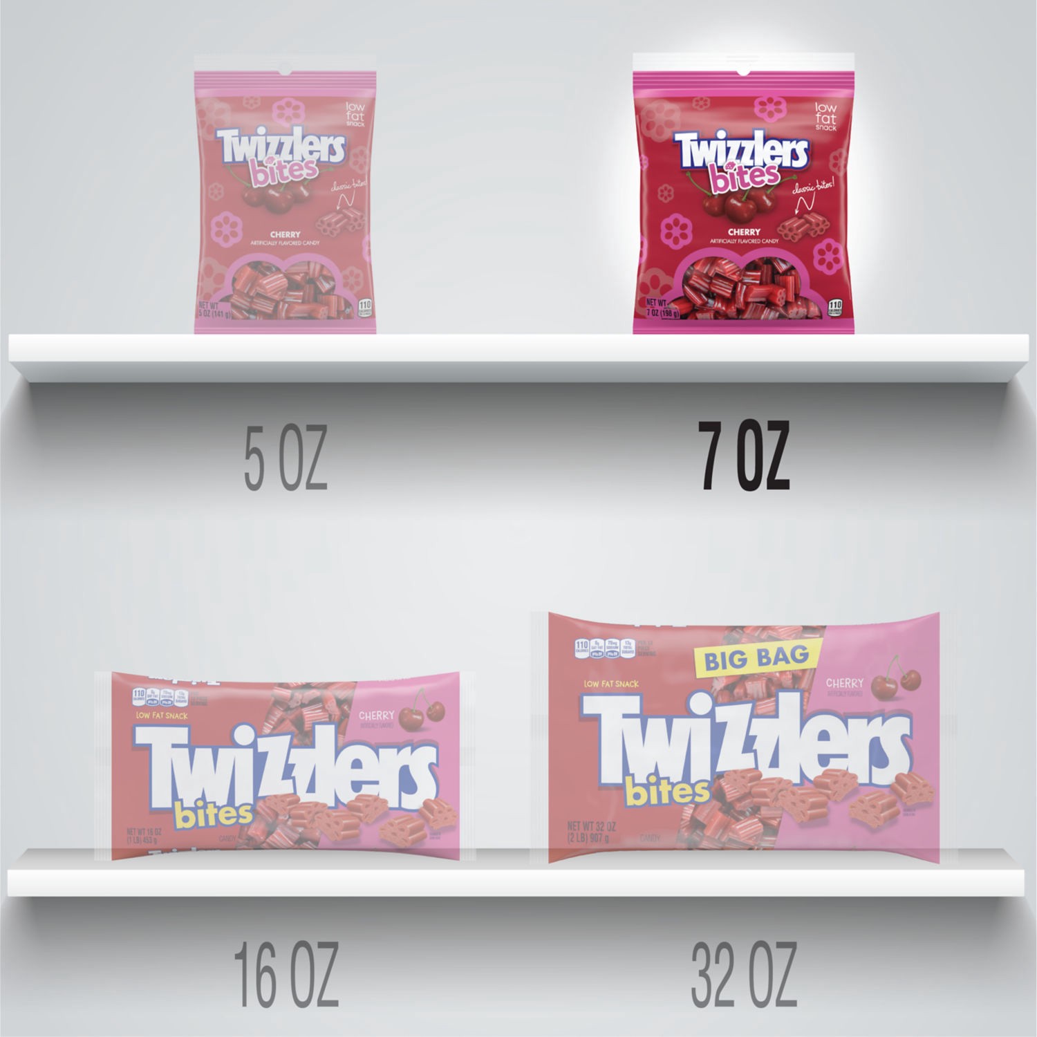 slide 6 of 6, Twizzlers Bites Cherry Flavored Licorice Style, Low Fat Candy Bag, 7 oz, 7 oz