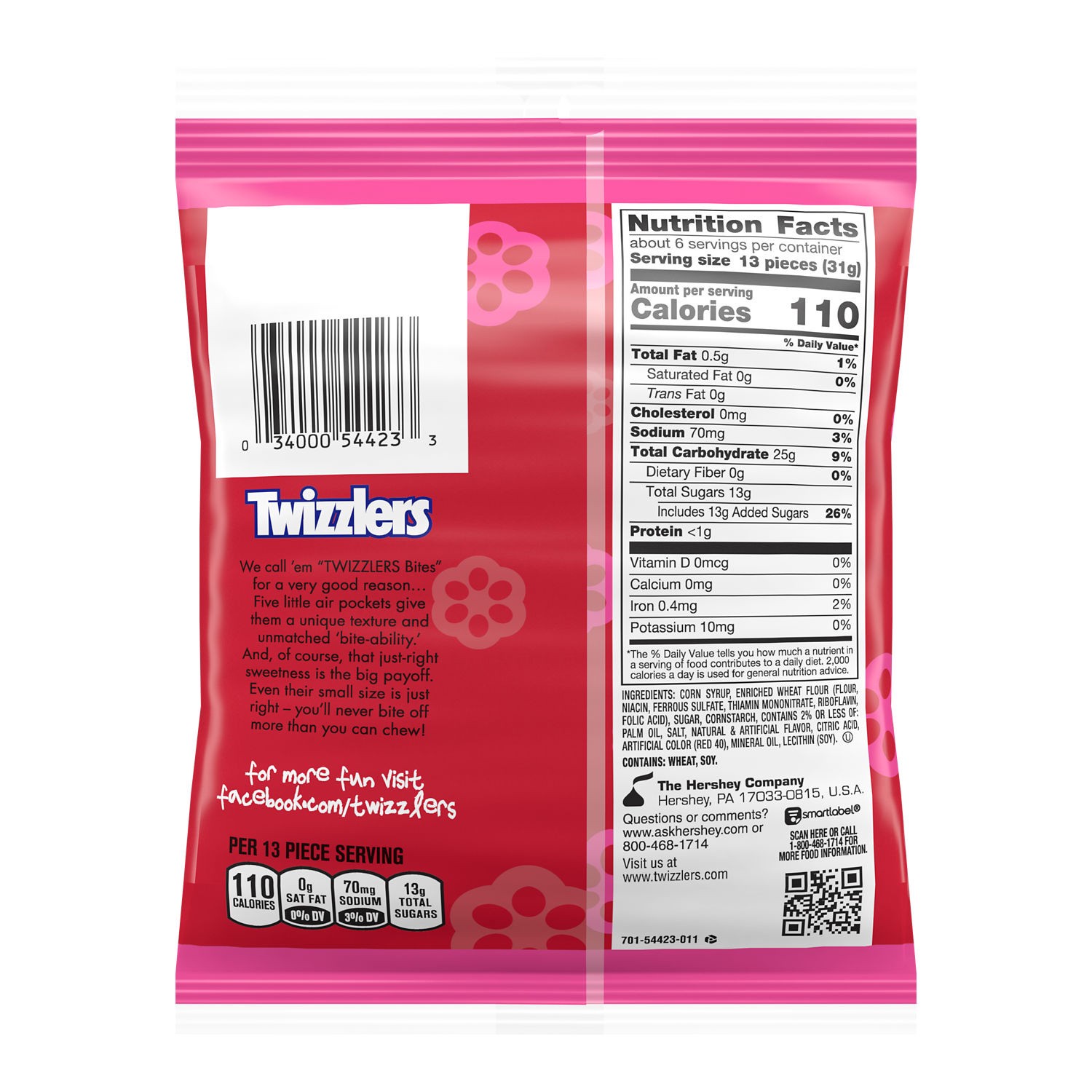 slide 3 of 6, Twizzlers Bites Cherry Flavored Licorice Style, Low Fat Candy Bag, 7 oz, 7 oz