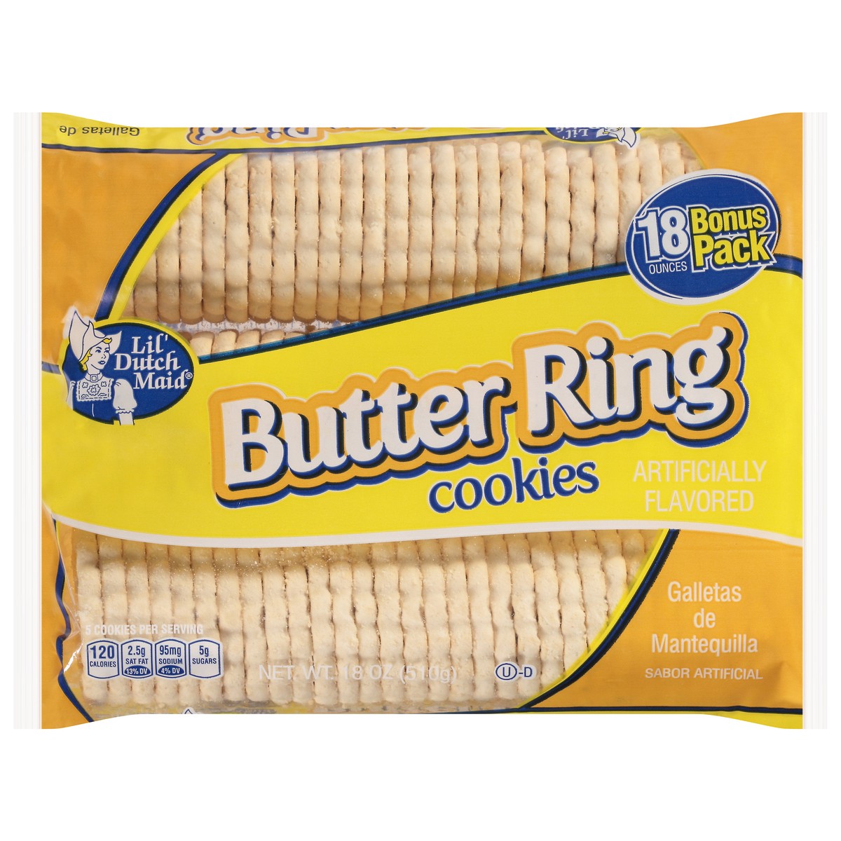 slide 1 of 9, Lil' Dutch Maid Butter Ring Cookies Bonus Pack 18 oz, 18 oz