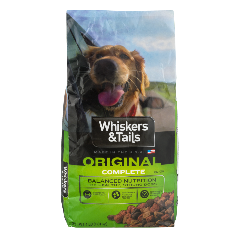 slide 1 of 1, Whiskers & Tails Dog Food Original, 4 lb