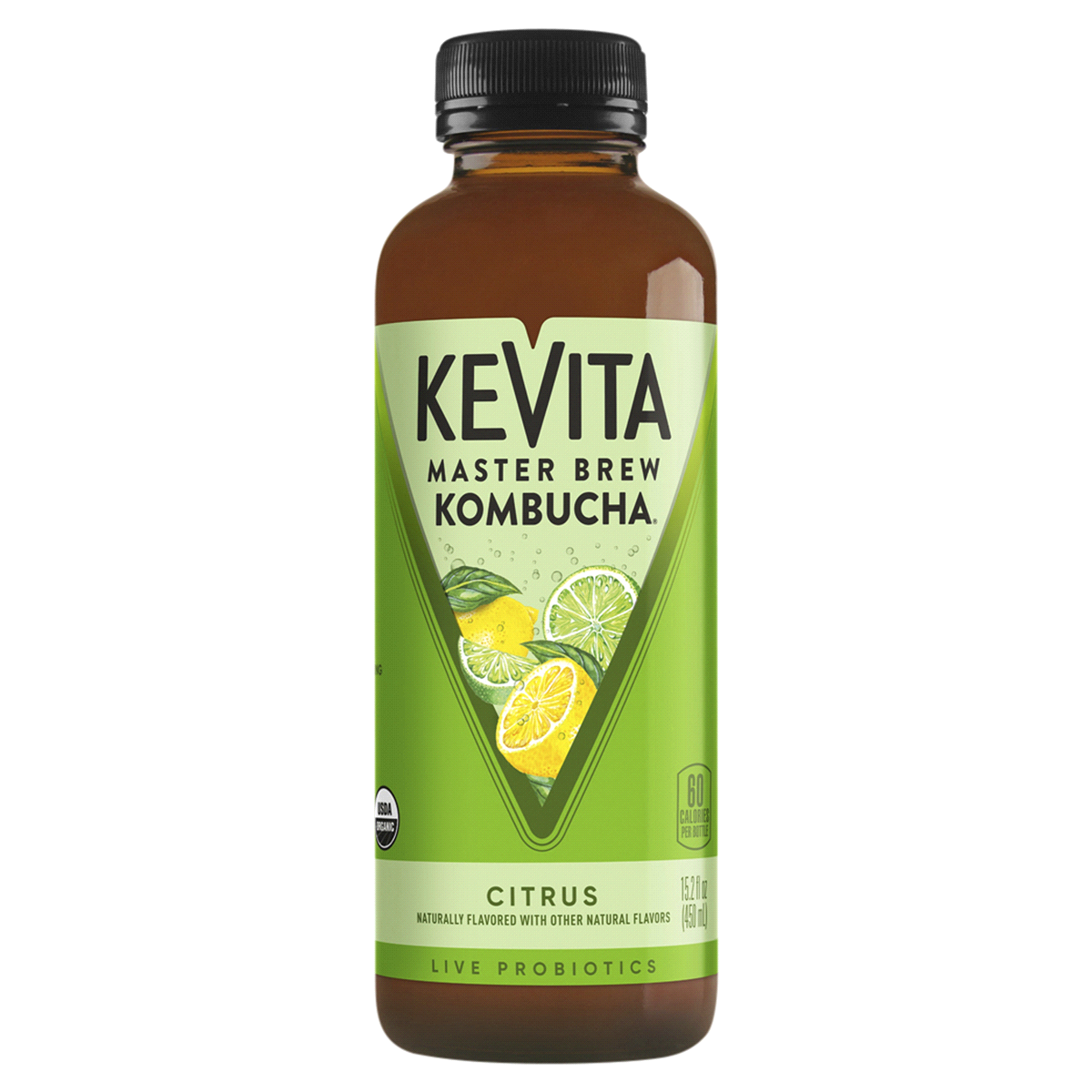 slide 1 of 7, KeVita Master Brew Organic Citrus Kombucha, 15.2 fl oz