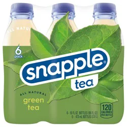 Snapple Green Tea, 16 fl oz recycled plastic bottle, 6 pack - 6 ct