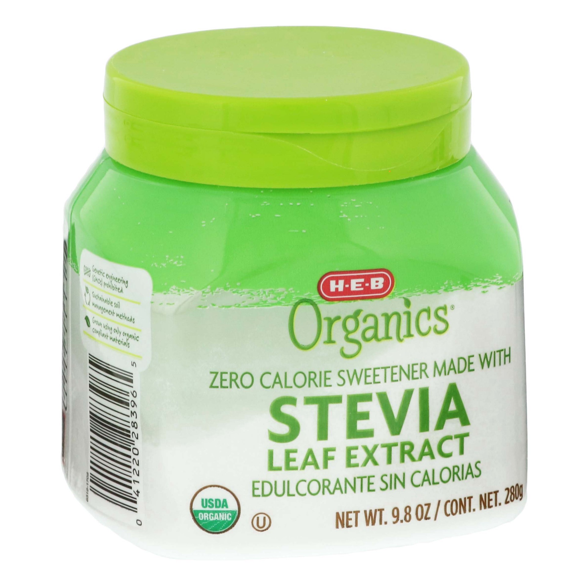 slide 1 of 1, H-E-B Organic Stevia, 9.8 oz