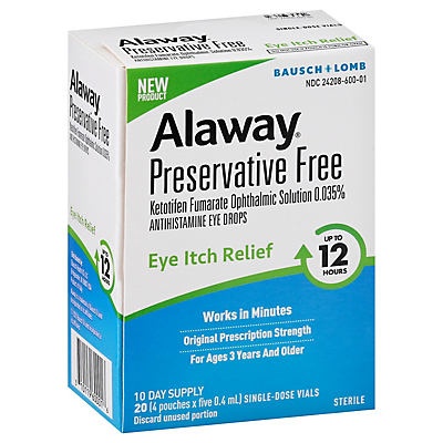 slide 1 of 1, Alaway Antihistamine Eye Drops, 20 ct