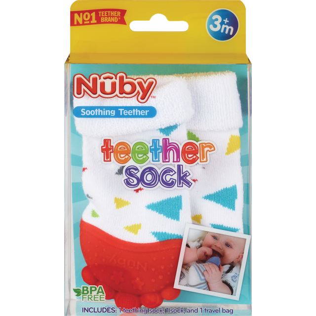 slide 1 of 1, Nuby Teething Sock, 1 ct