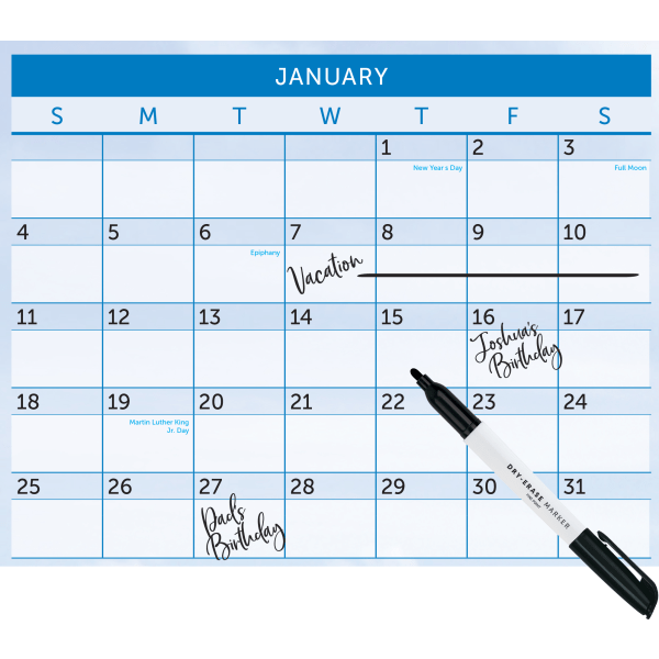 slide 2 of 4, Office Depot 2026 Office Depot® Brand Reversible Erasable Wall Calendar, 24"" x 36"", Paradise, January to December, 1 ct