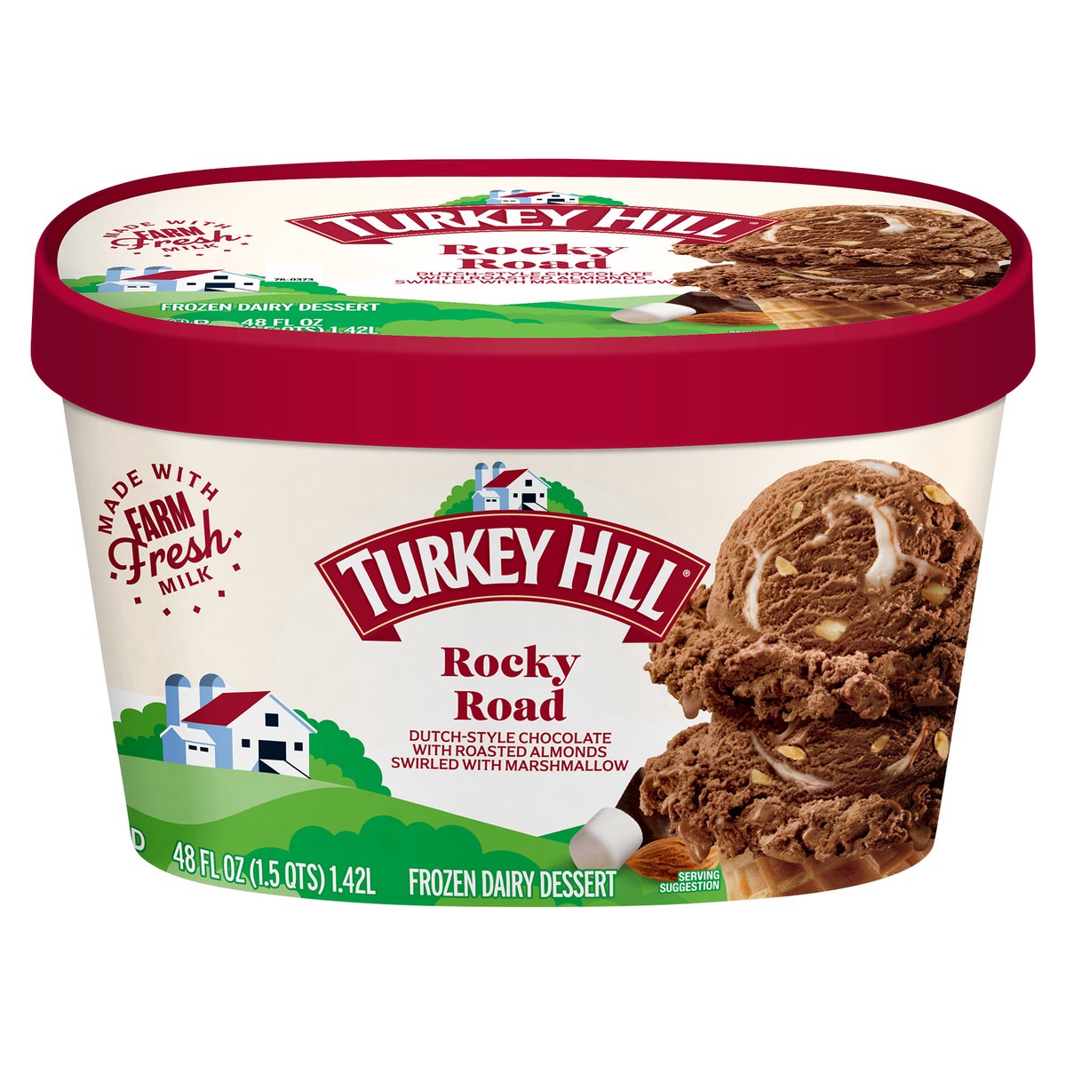 slide 1 of 2, Turkey Hill T.Hill Ic Rocky Road, 48 fl oz