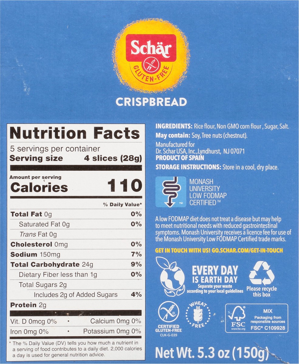 slide 2 of 14, Schär Gluten-Free Crispbread 5.3 oz, 5.3 oz