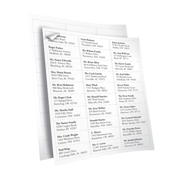 slide 1 of 2, Office Depot Brand White Inkjet/Laser Address Labels, 505-O004-0003, 1'' X 2 5/8'', Pack Of 750, 750 ct