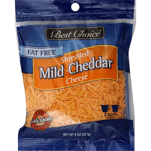 slide 1 of 1, Best Choice Fat Free Shredded Cheddar, 7 oz