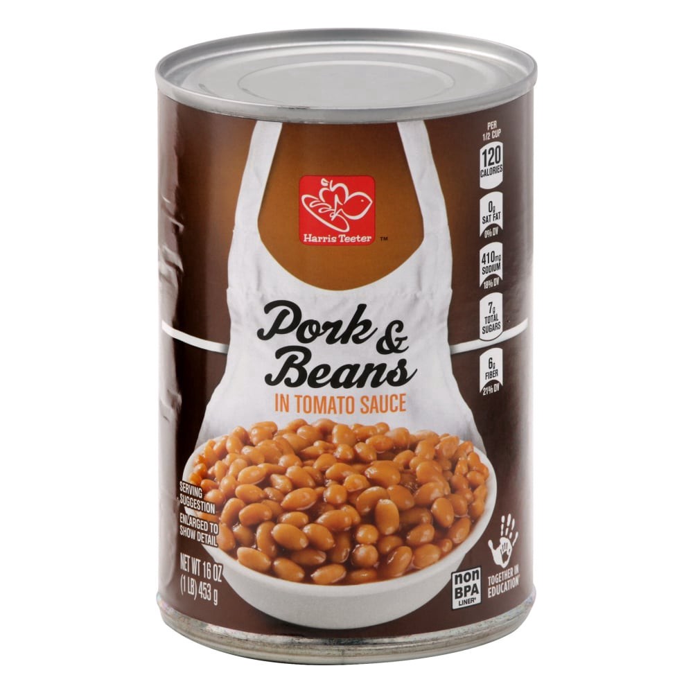 slide 3 of 4, Harris Teeter™ Pork & Beans in Tomato Sauce, 16 oz