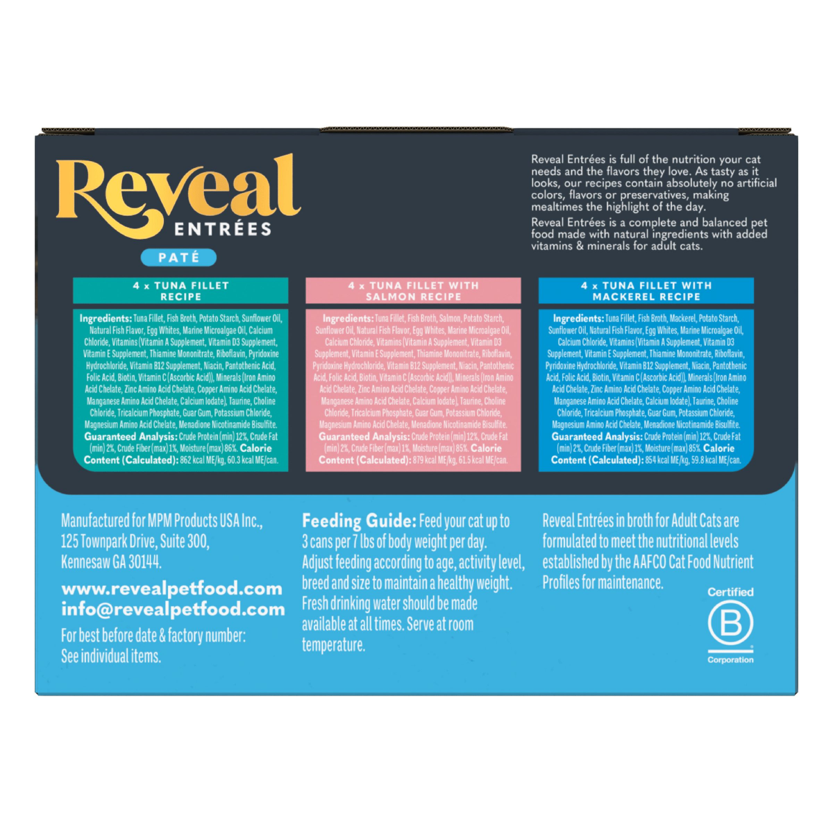 slide 2 of 5, Reveal Complete Pate Fish Selection Cat Food 12 - 2.47 oz Cans, 12 ct