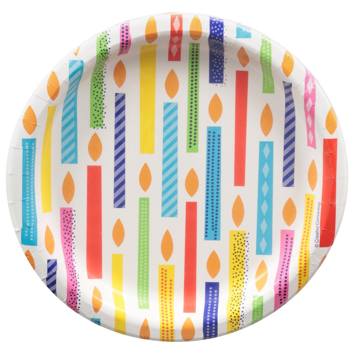 slide 1 of 9, Party Creations Bright Birthday Paper Plates 8 ea, 8 ct