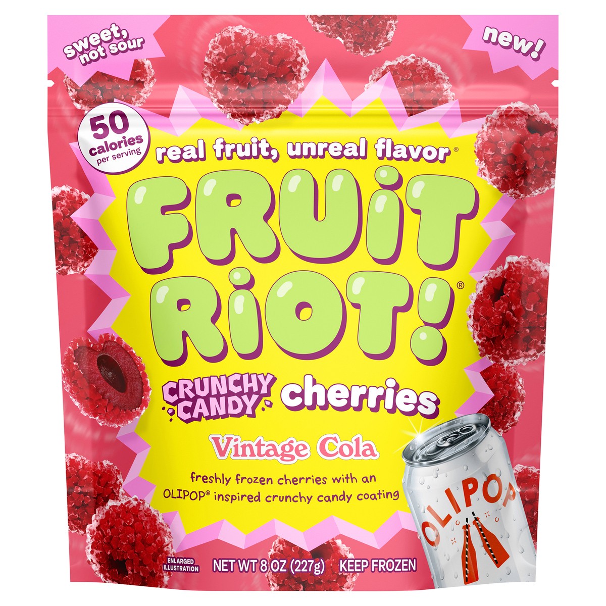 slide 1 of 9, Fruit Riot! Candy Crunch Vintage Cola Cherries 8 oz, 8 oz