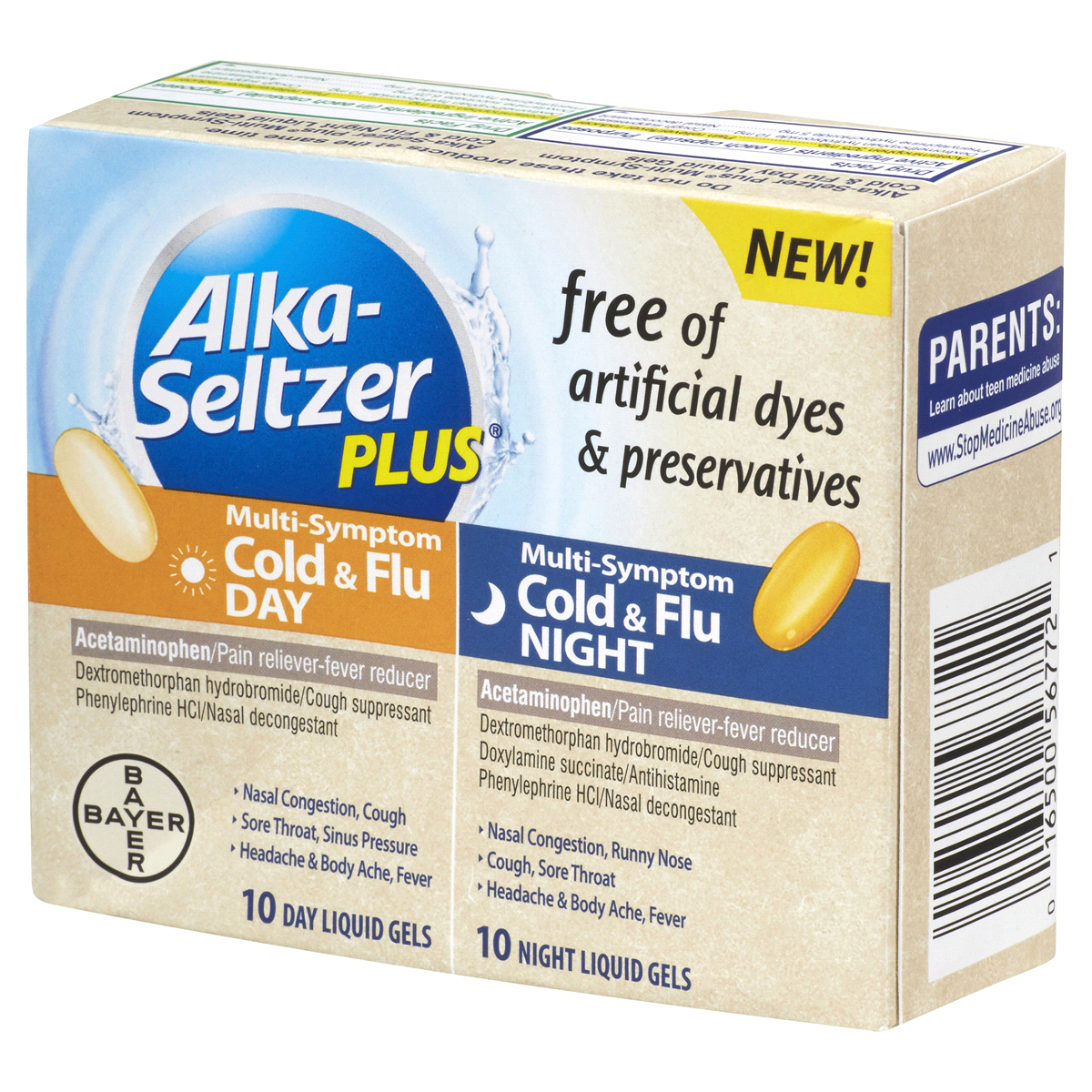 slide 2 of 8, Alka-Seltzer Plus Cold & Flu Day/Night Multi-Symptom Tablets, 20 ct