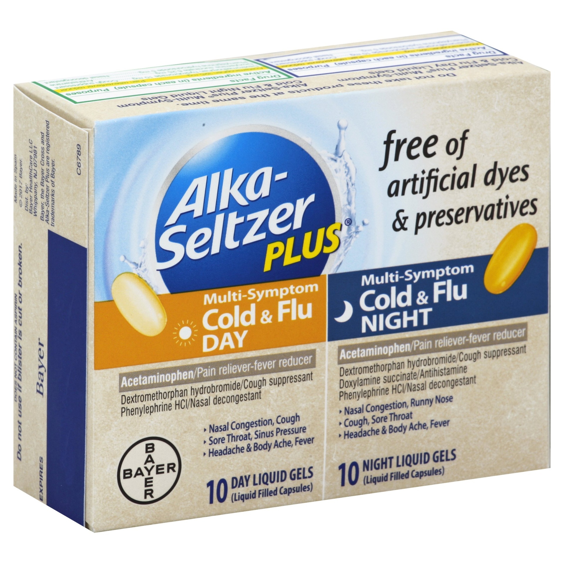 slide 1 of 1, Alka-Seltzer Plus Cold & Flu Day/Night Multi-Symptom Tablets, 20 ct