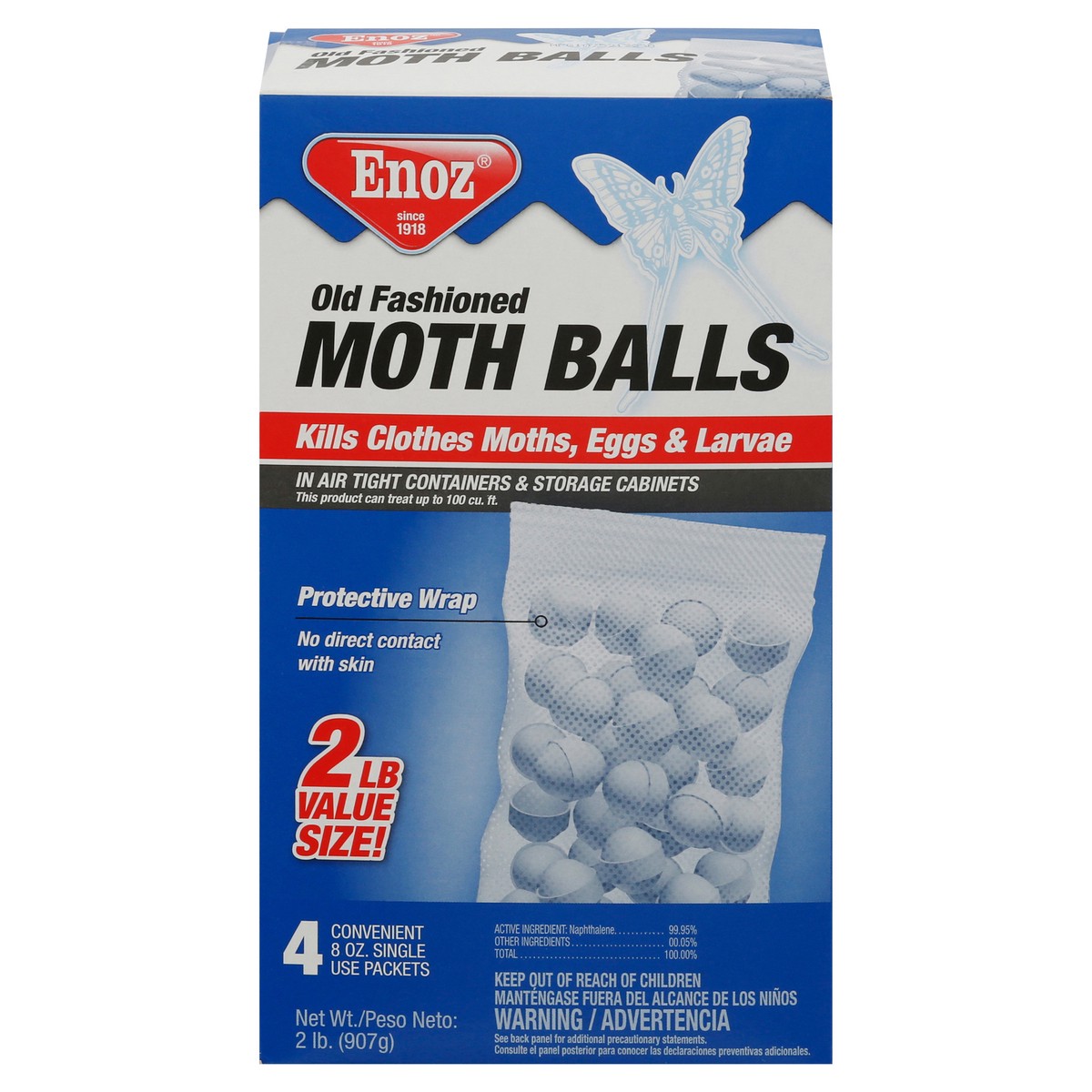 slide 1 of 9, Enoz Old Fashioned Moth Balls 4 - 8 oz Packets, 4 ct
