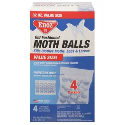 Enoz Old Fashioned Moth Balls Value Size 4 - 8 oz Packets