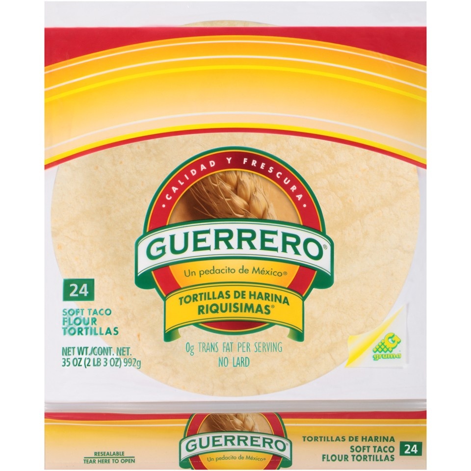 slide 1 of 1, Guerrero Riquisimas Soft Taco Flour Tortillas - 24ct/35oz, 24 ct; 35 oz