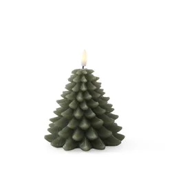 Green Christmas Tree LED Candle - 5.75"