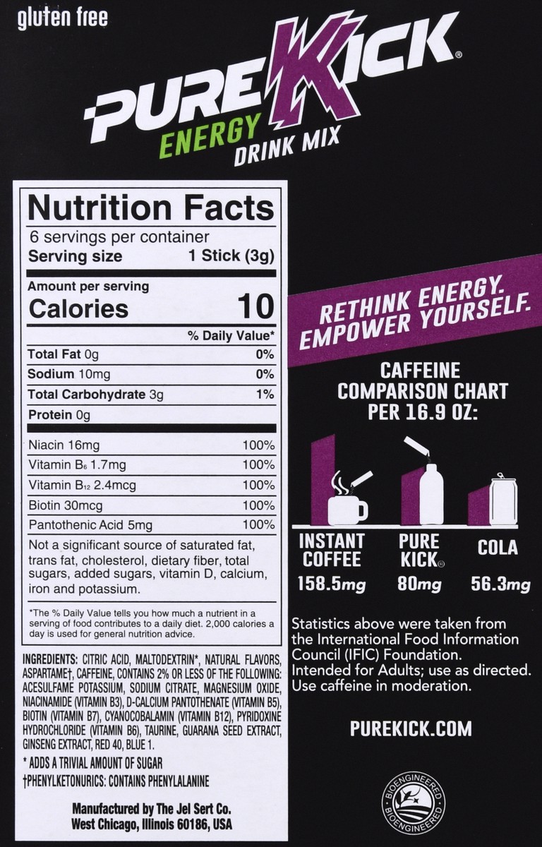 slide 7 of 10, Pure Kick 6 Pack Energy Mango Acai Drink Mix 6 ea, 6 ct