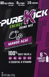 Pure Kick 6 Pack Energy Mango Acai Drink Mix 6 ea - 6 ct