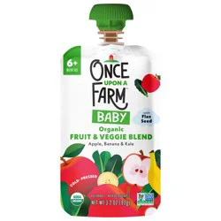 Once Upon a Farm Apple, Banana and Kale Organic Baby Food Pouch, 3.2 oz