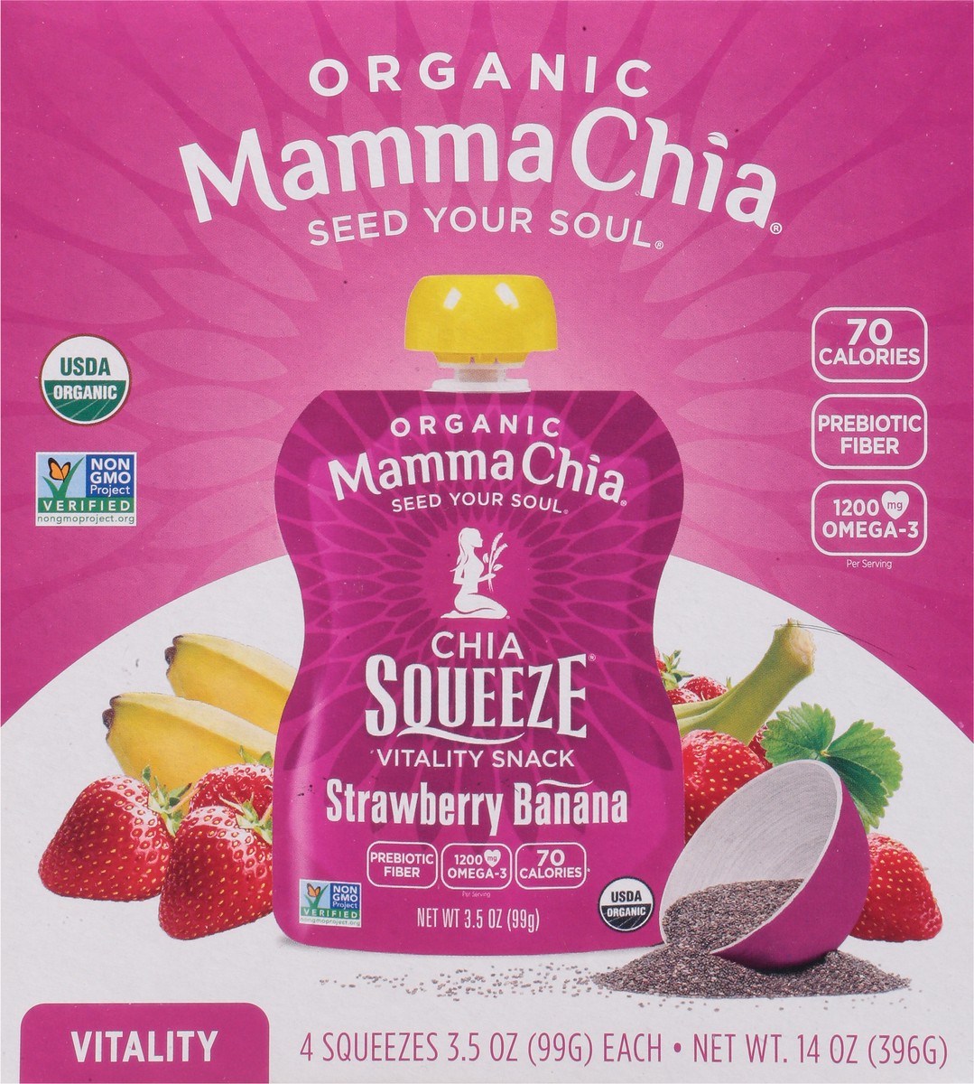 slide 6 of 9, Mamma Chia Strawberry Banana Chia Squeeze Vitality Snack, 