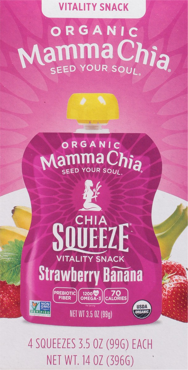 slide 7 of 9, Mamma Chia Strawberry Banana Chia Squeeze Vitality Snack, 