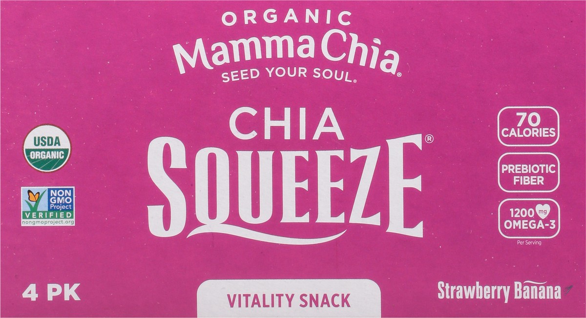 slide 9 of 9, Mamma Chia Strawberry Banana Chia Squeeze Vitality Snack, 