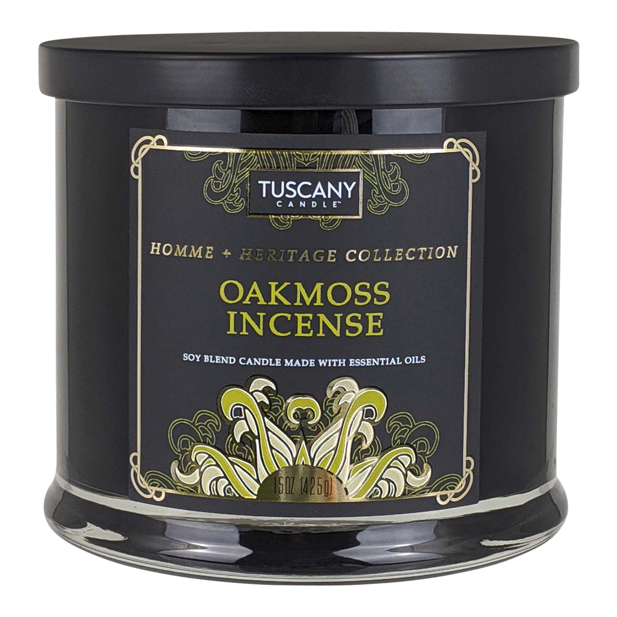 slide 1 of 1, Tuscany Candle Homme + Heritage Collection Soy Candle, Oakmoss Incense, 15 oz