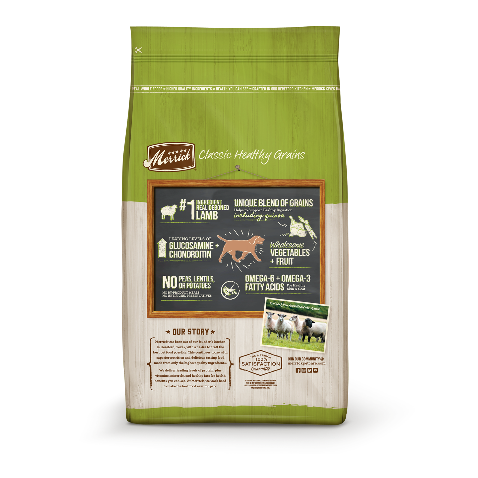 slide 2 of 5, Merrick Healthy Grains Premium Adult Dry Dog Food, Wholesome And Natural Kibble With Lamb And Brown Rice, 25 lb