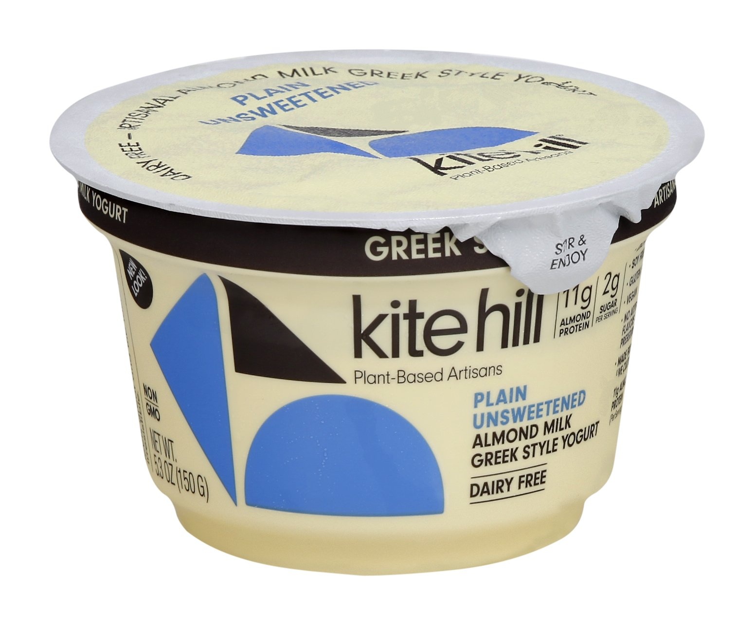 slide 1 of 6, Kite Hill Greek Style Plain Unsweetened Artisan Almond Milk Yogurt, 5.3 oz