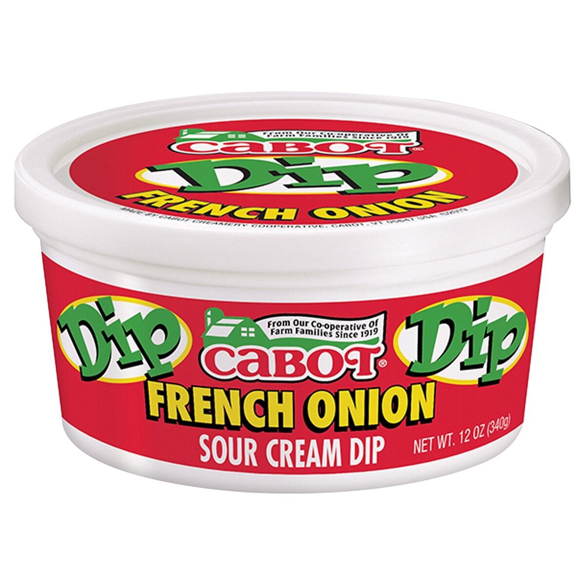 slide 1 of 1, Cabot Sour Cream Dip, French Onion, 12 oz