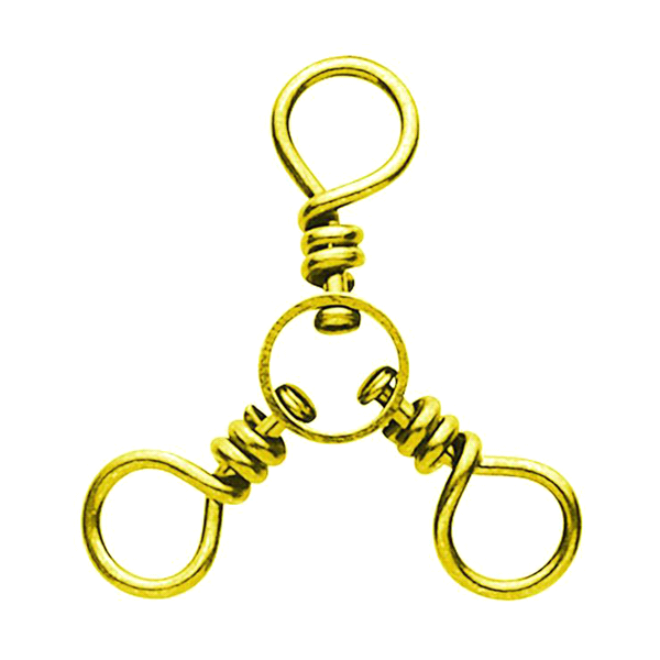 slide 1 of 1, Eagle Claw Brass 3 Way Swivel, 1 ct