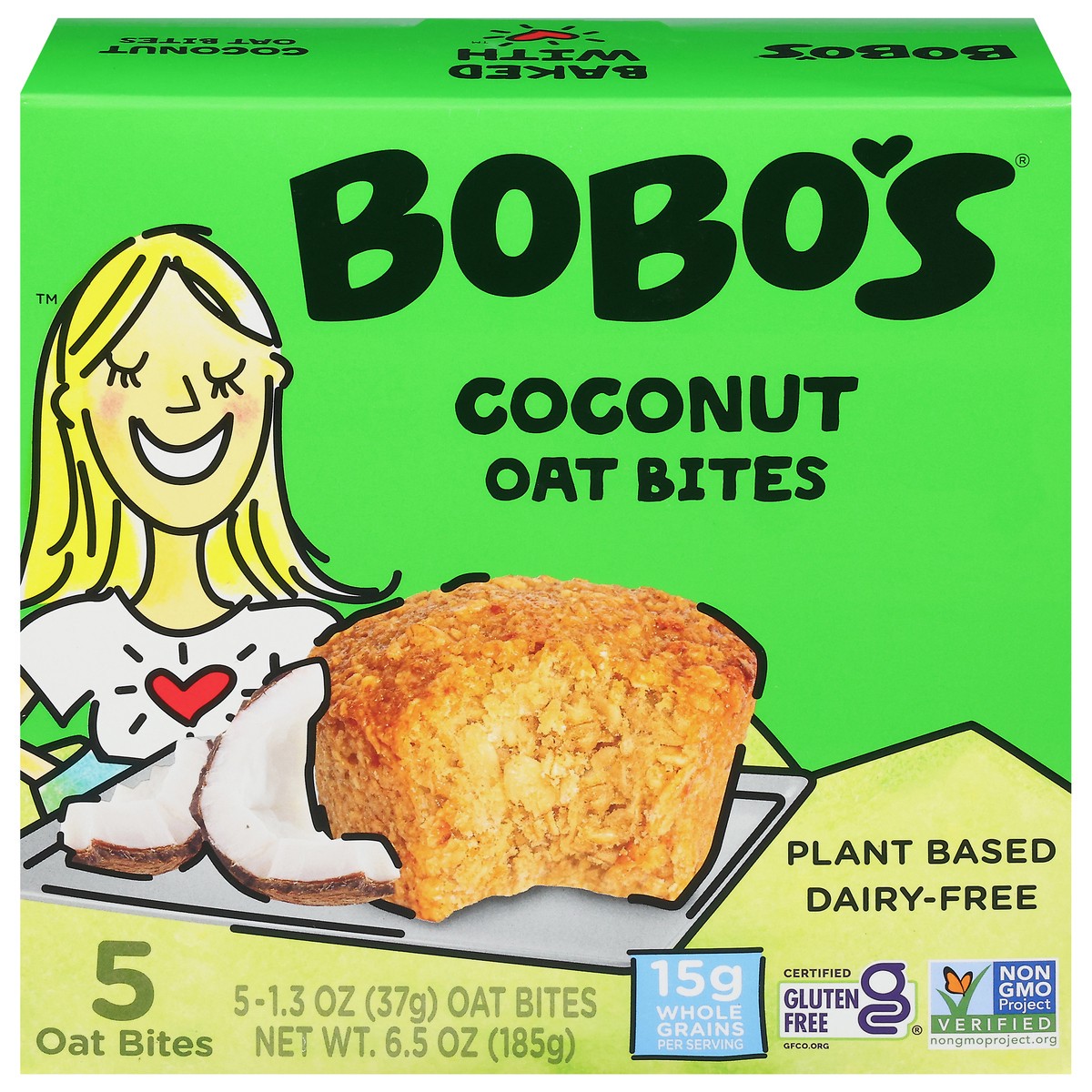 slide 1 of 9, Bobo's Coconut Oat Bites 5 - 1.3 oz Bites, 5 ct
