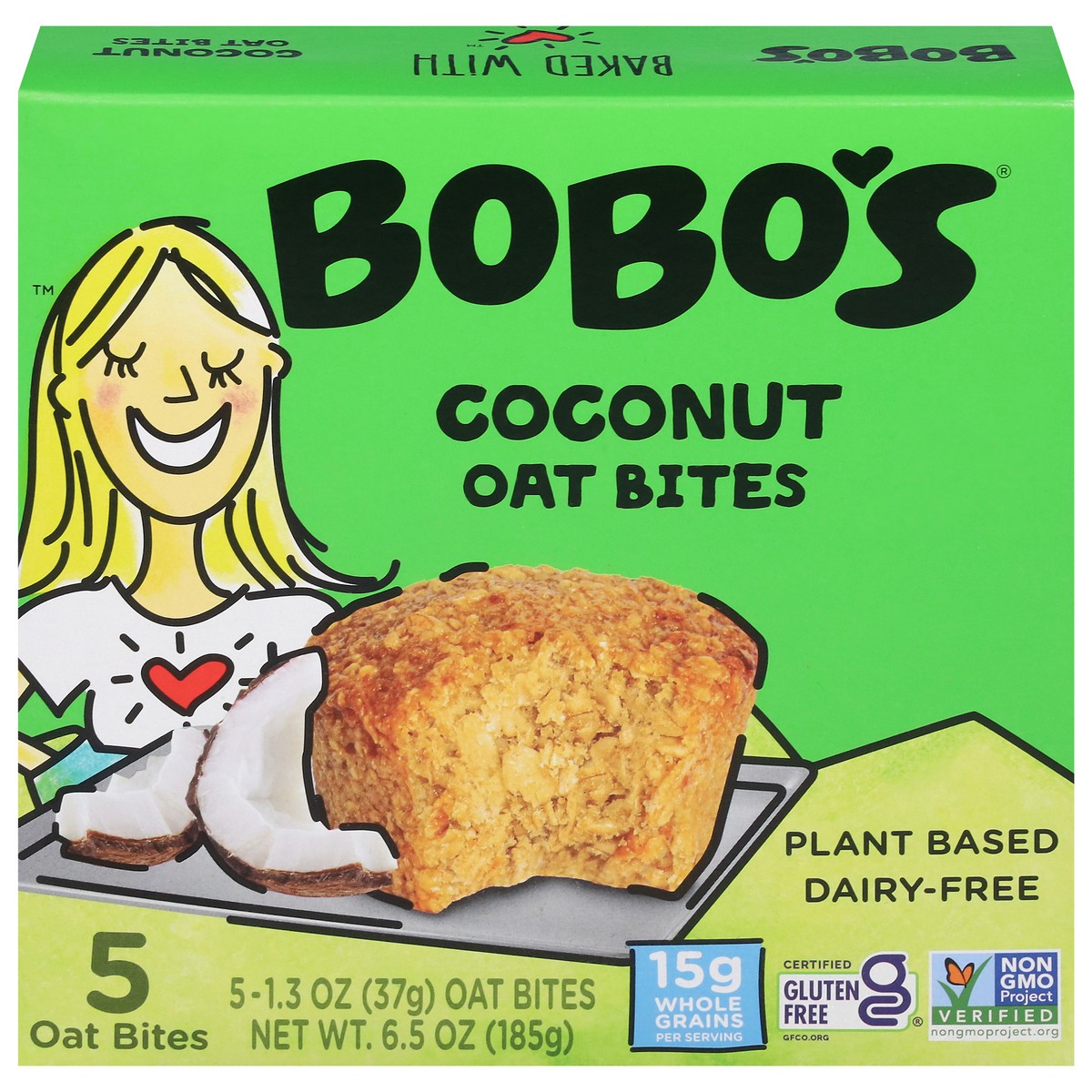 slide 1 of 9, Bobo's Coconut Oat Bites 5 - 1.3 oz Bites, 5 ct