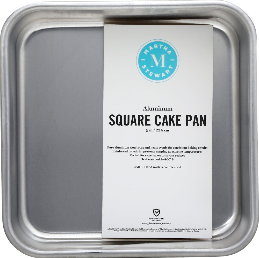 slide 1 of 1, Martha Stewart Aluminum Square Cake Pan - Silver, 9 in