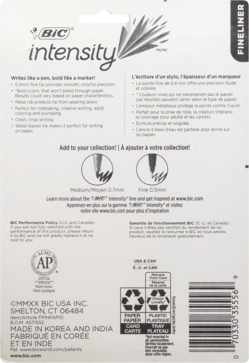 slide 6 of 10, BIC Intensity Fineliner, 10 ct