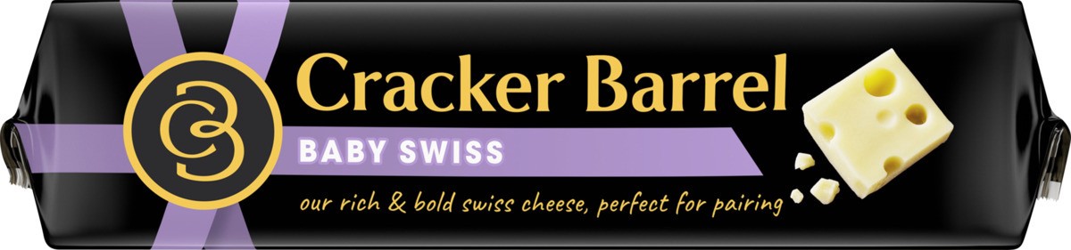 slide 4 of 8, Cracker Barrel Baby Swiss Cheese, 7 oz Block, 7 oz