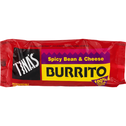 slide 1 of 8, Tina's Burrito Spicy Bean And Cheese, 4 oz