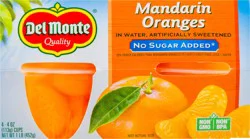 Del Monte No Sugar Added Mandarin Oranges 4 ea
