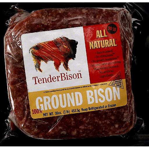 slide 1 of 1, TenderBison Ground Bison, 90/10, 16 oz