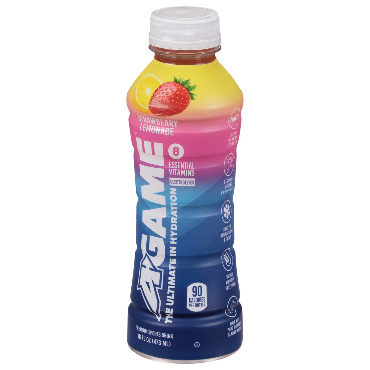 slide 7 of 9, A-Game Premium Strawberry Lemonade Hydration Beverage 16.9 fl oz, 16 oz